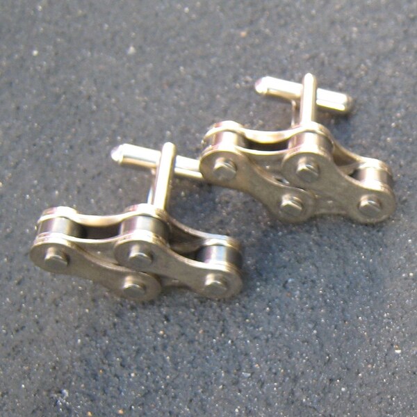 Bike Chain Cufflinks with Gift Packaging - Diamond Design (Free Shipping Included in the USA)