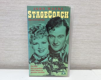 Stagecoach Vintage Western Film John Wayne 1995 VHS PAL Video Tape -  Video U Black and White
