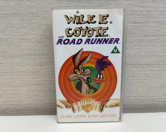 Wile E Coyote and Road Runner Classic Looney Tunes Cartoons VHS Tape - Vintage 1990 Children's Cartoons - Warner Home Video