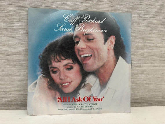 Cliff Richard Sarah Brightman – All I Ask Of You 7” Single Vinyl Record 1986 POSP 802