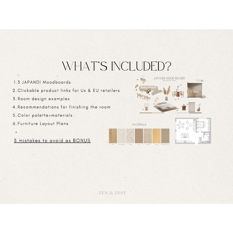 Japandi Mood Board Template: Interior Design Kit, Editable in Canva ...