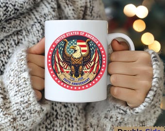 250th Anniversary USA Semiquincentennial Mug, 1776-2026 Veteran Gift, Lady Liberty American Flag Mug, USA Freedom Coffee Cup, 250 Years Cup
