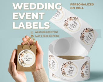 Custom Circle Stickers: Wedding & Baby Shower Labels on a Roll, Personalized Label, 500 Pieces
