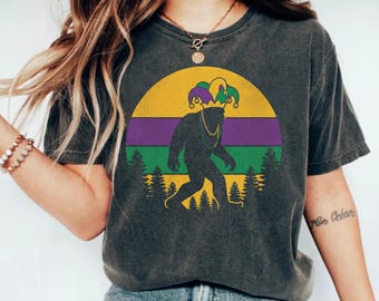 Camisetas divertidas de Pie Grande del Mardi Gras, camiseta festiva de Pie Grande para hombre y mujer, regalo único para los amantes del Mardi Gras, ropa de Mardi Gras