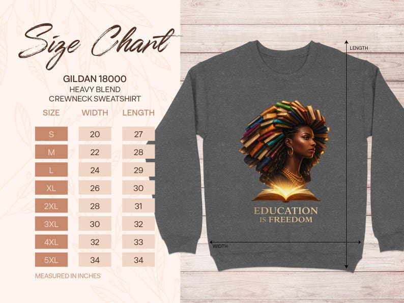 Education is Freedom Sweatshirt, Book Design Crewneck, African American Art Shirt, Inspirational Quote Pullover, Unisex Gift Idea