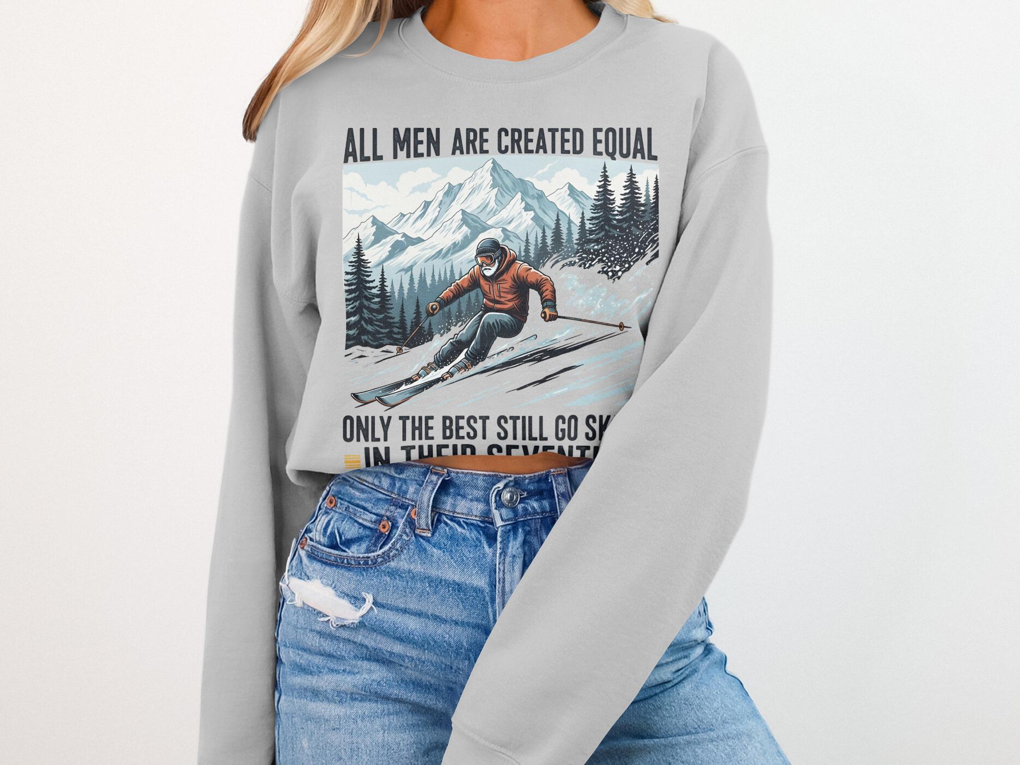 Skiing T-shirt, Seventies Skier Tee, Funny Ski Gift, Equal Created 