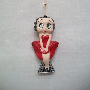 Vintage Betty Boop Ornament, Iconic Flapper Betty Boop, Betty Boop in Seven Year itch Pose, Betty Boop Christmas Tree Ornament, image 1