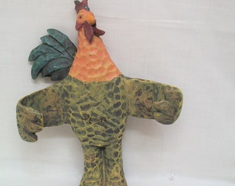 Vintage Rooster Sculpture, Outdoors Rooster Art, Country Decorative Rooster Garden Art, Rooster Plant Pot Sitter, Country Farmhouse Decor