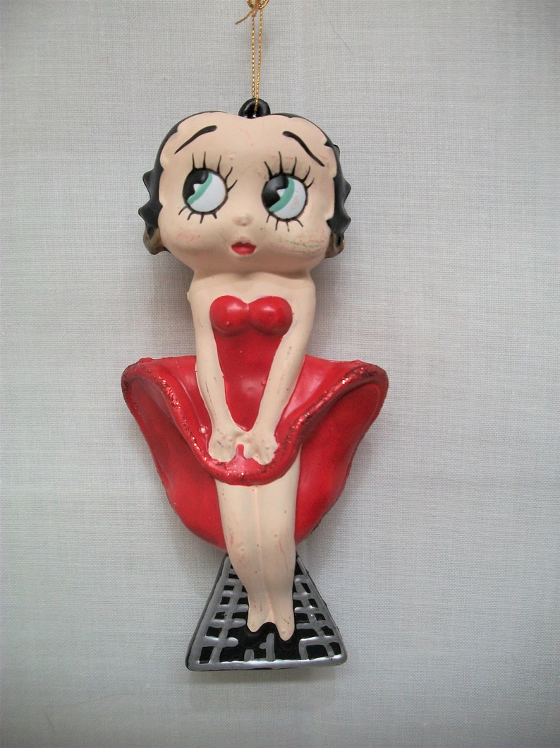 Vintage Betty Boop Ornament, Iconic Flapper Betty Boop, Betty Boop in Seven Year itch Pose, Betty Boop Christmas Tree Ornament, image 3