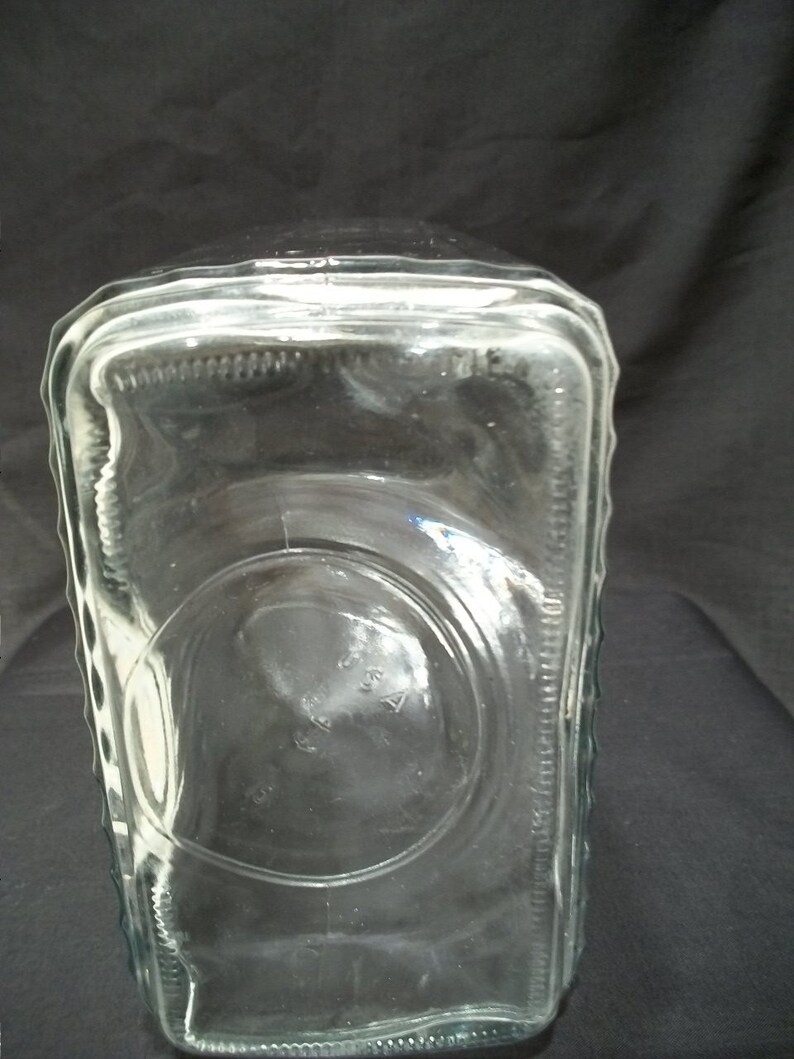 Vintage Refrigerator Water Bottle, Square Clear Glass Refrigerator Bottle, Vintage Juice or Water Container, image 4