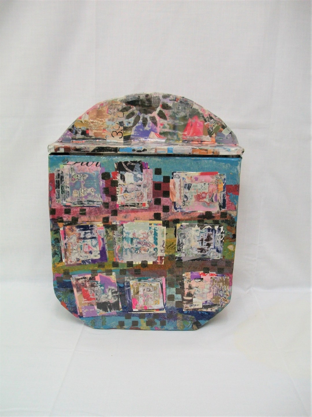 Handmade Paper Mache Art Box Mix Media Box Storage Box Etsy