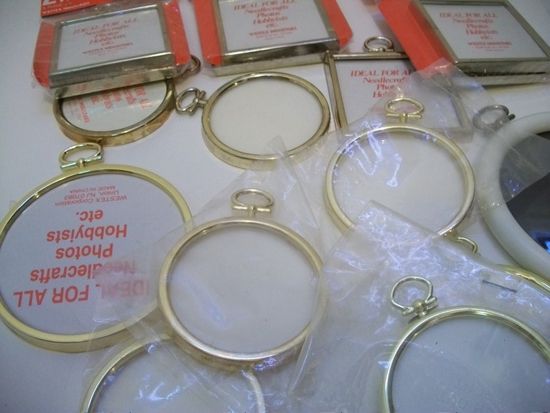 Craft Supplies Lot Of 16 Small Plastic Frames Round and Etsy