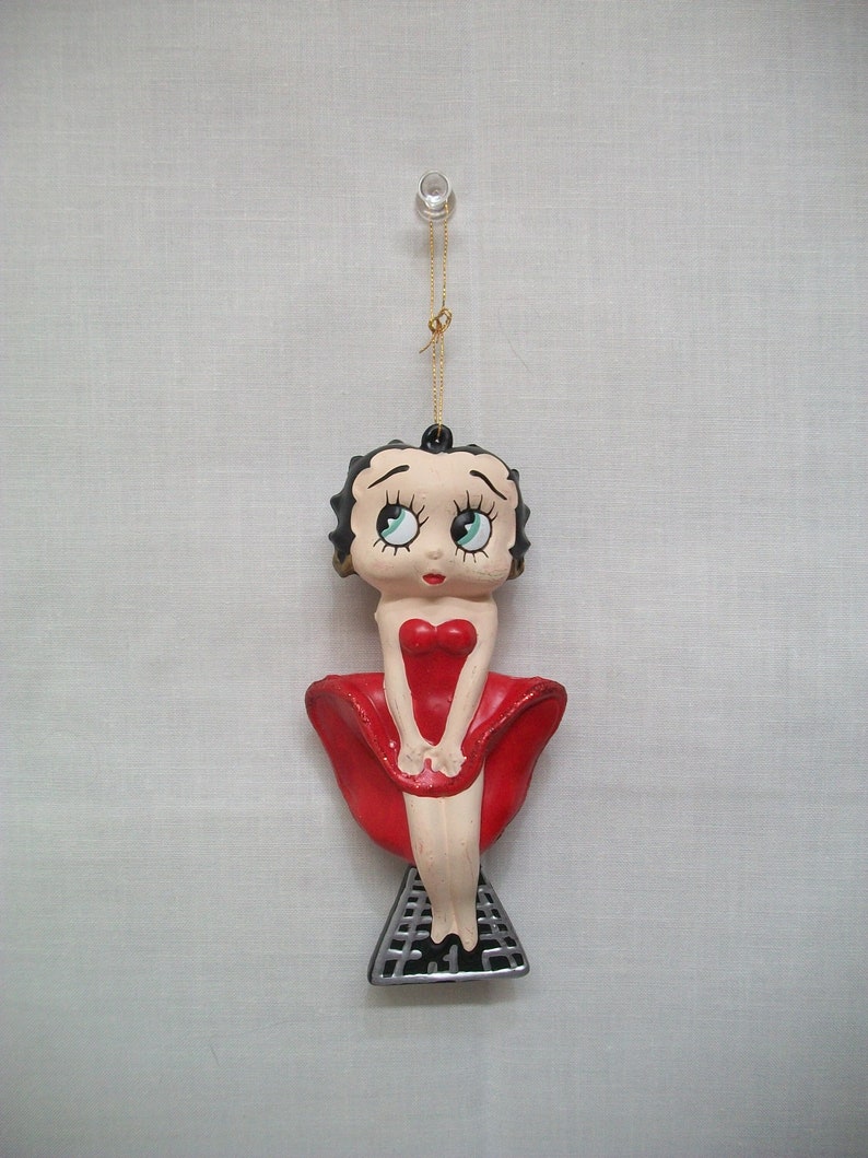 Vintage Betty Boop Ornament, Iconic Flapper Betty Boop, Betty Boop in Seven Year itch Pose, Betty Boop Christmas Tree Ornament, image 1