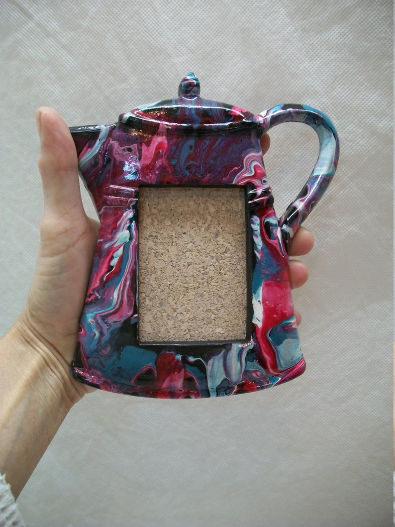 Small Ceramic Teapot Frame Handpainted Ceramic Teapot Frame Etsy