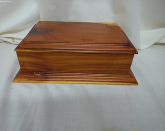 Vintage Cedar Box, Small Cedar Box, Cigar Box, Jewelry Box, Well Made, Stained Cedar Box,