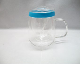 Vintage Glass Tea Maker, With Loose Leaf Tea Infuser, Glass Tea Mug, Tea Flower Boom Kit,