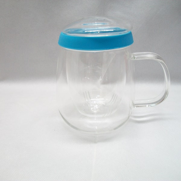 Vintage Glass Tea Maker, With Loose Leaf Tea Infuser, Glass Tea Mug, Tea Flower Boom Kit,