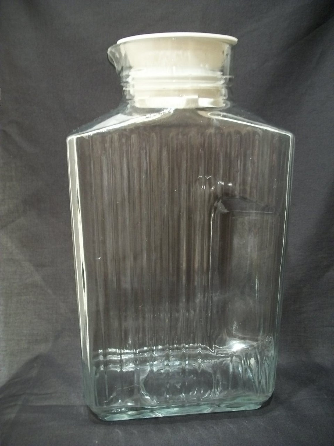 Vintage Refrigerator Water Bottle Square Clear Glass Etsy