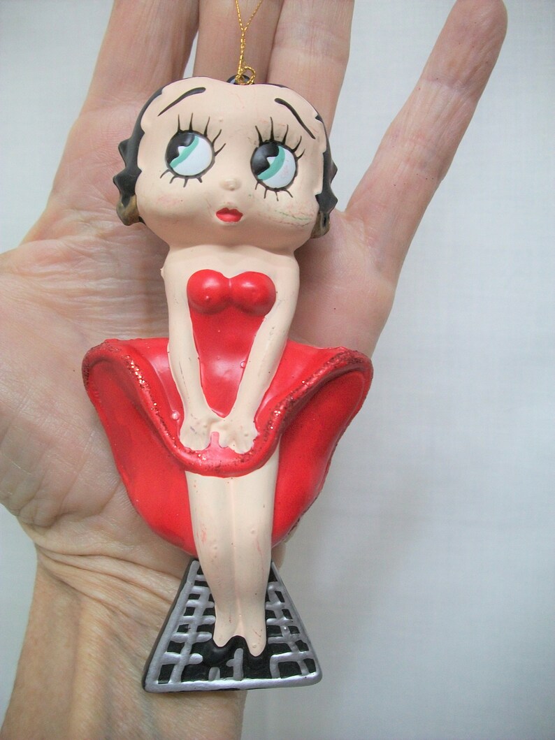 Vintage Betty Boop Ornament, Iconic Flapper Betty Boop, Betty Boop in Seven Year itch Pose, Betty Boop Christmas Tree Ornament, image 5