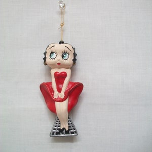 Vintage Betty Boop Ornament, Iconic Flapper Betty Boop, Betty Boop in Seven Year itch Pose, Betty Boop Christmas Tree Ornament, image 2