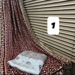 Dyeable Shamose Silk Shirt & Dupatta Set: Gotta Sequin Embroidery