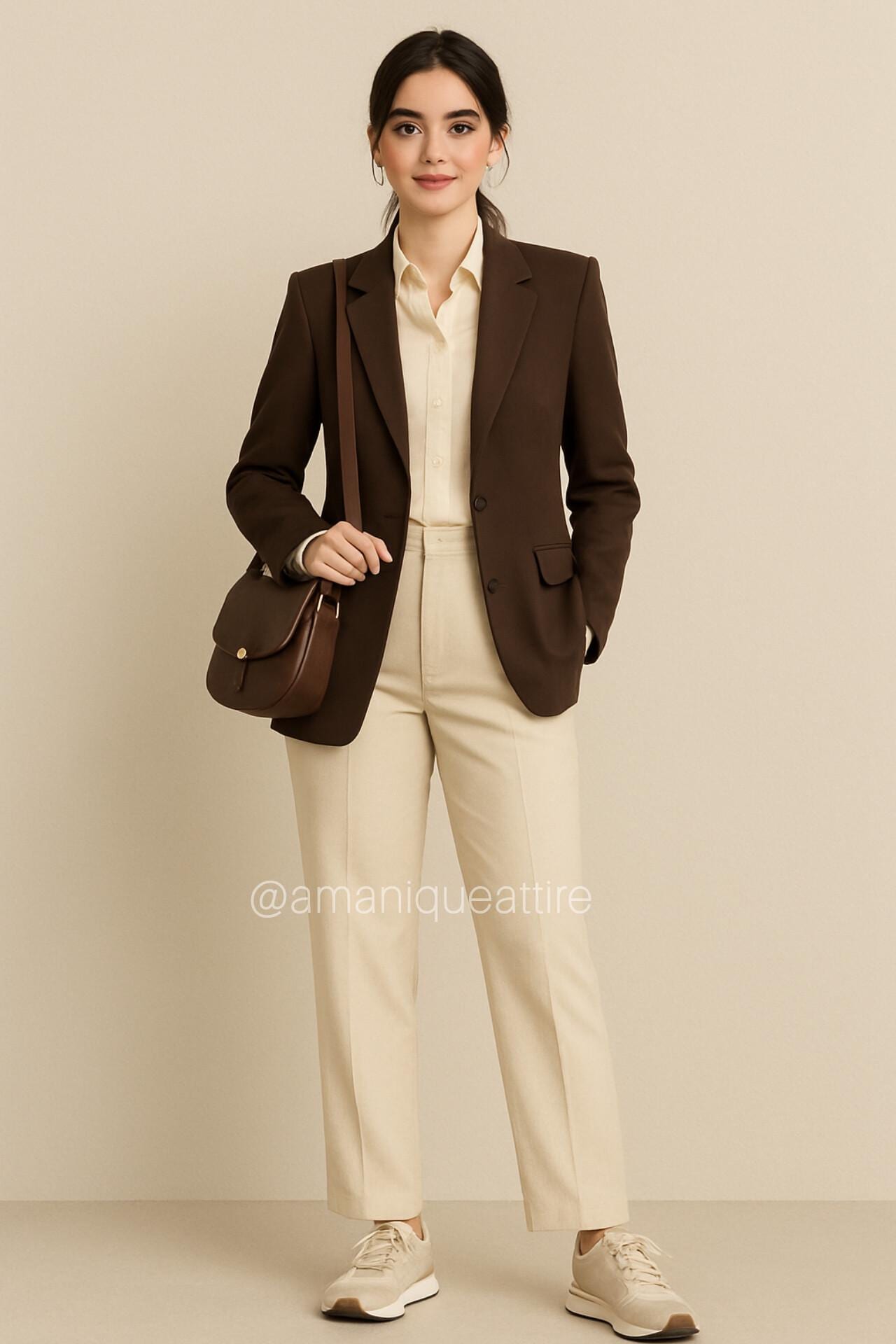 brown dress pants combination Petite Brown Zebra Print Puff Sleeve Dress – Ro&Zo