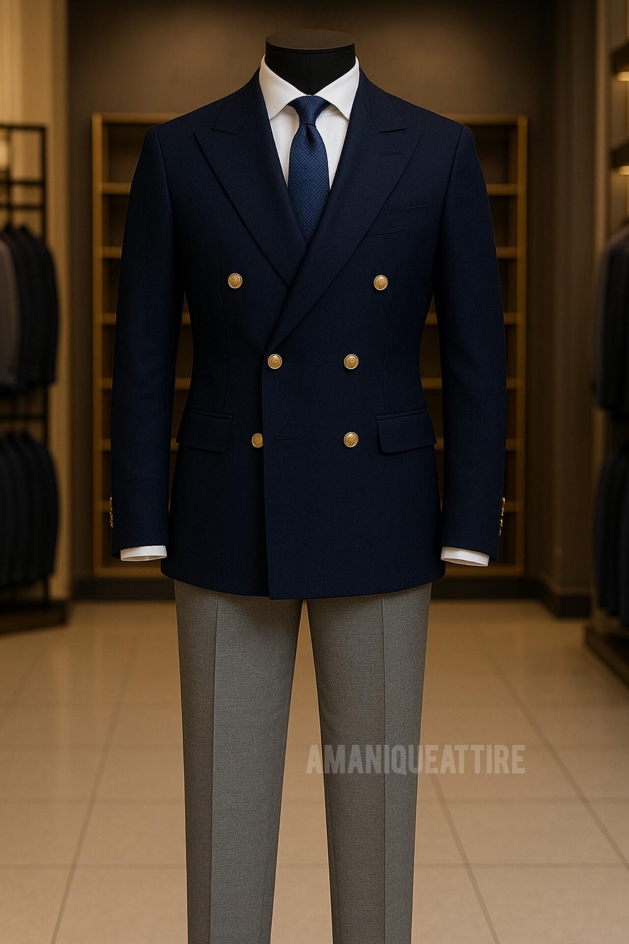 Navy double breasted blazer - Etsy 日本