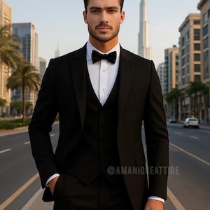 Slim Fit Black Tuxedo: Custom Tailored 3-Piece Suit