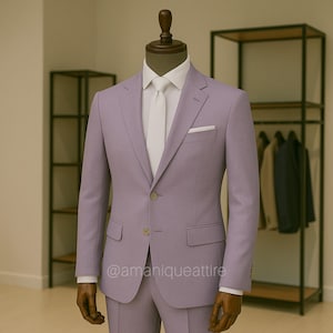 2-piece lavender men&#39;s suit| lavender 2-piece suit for men&#39;s| formal wear suit for parties, weddings and formal events