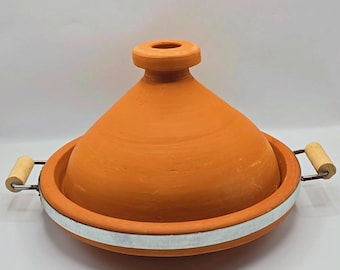 Autentica tajine marocchina in terracotta adatta a tutte le fonti di calore tranne l'induzione