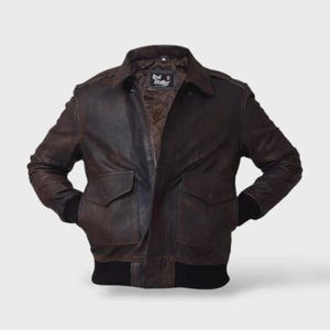Vintage Aviator G-1 Leder Fliegerjacke | US Navy Bomber-Stil | Beunruhigt Braun Pilotenjacke | Militärische Oberbekleidung Herren Geschenk
