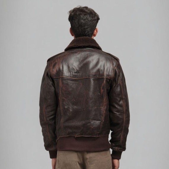 A2 レザージャケット ブラウン ヴィンテージ ミリタリー メンズ ブラウン A2 レザージャケット メンズ ヴィンテージ ボンバー