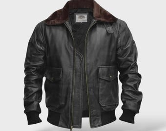 Vintage Aviator G-1 Leather Flight Jacket | US Navy Bomber Style