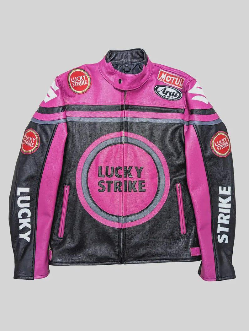 Lucky Strike Leather Jacket 【値下げ交渉 有】 Lucky Strike Motorbike Original Cowhide Leather Jacket With