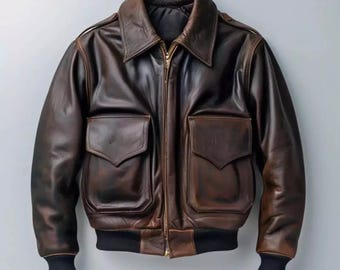 Vintage Aviator G-1 Leather Flight Jacket | US Navy Bomber Style