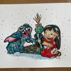 Lilo and Stitch Original Fanart Watercolour