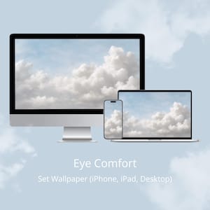 Neutral Soft Cloud Wallpaper Set for iPhone, iPad and Desktop, All Device Wallpaper, Aesthetic Minimalist Sky Backgrounds, Digital Download