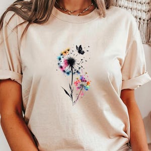 Comfort Colors® Vintage Pressed Flowers Shirt Botanical Floral Tshirt Boho Cottagecore Tee Wildflowers Floral T Shirt Gift for Gardener