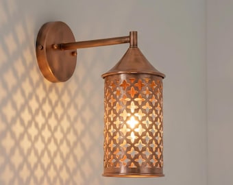 Wandleuchte aus Messing, handgefertigte Wandleuchte, islamische Wandleuchte aus Kupfer, Boho Wandbeleuchtung,