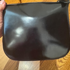 Gucci vintage black shoulder bag polished patent leather