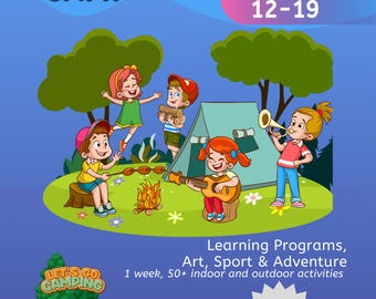 Flyer du camp d'été Bright Fun Kids : modèle modifiable (téléchargement numérique)