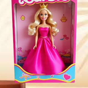 Custom Barbie Doll Portrait: Personalized Digital Art Gift (Digital Download