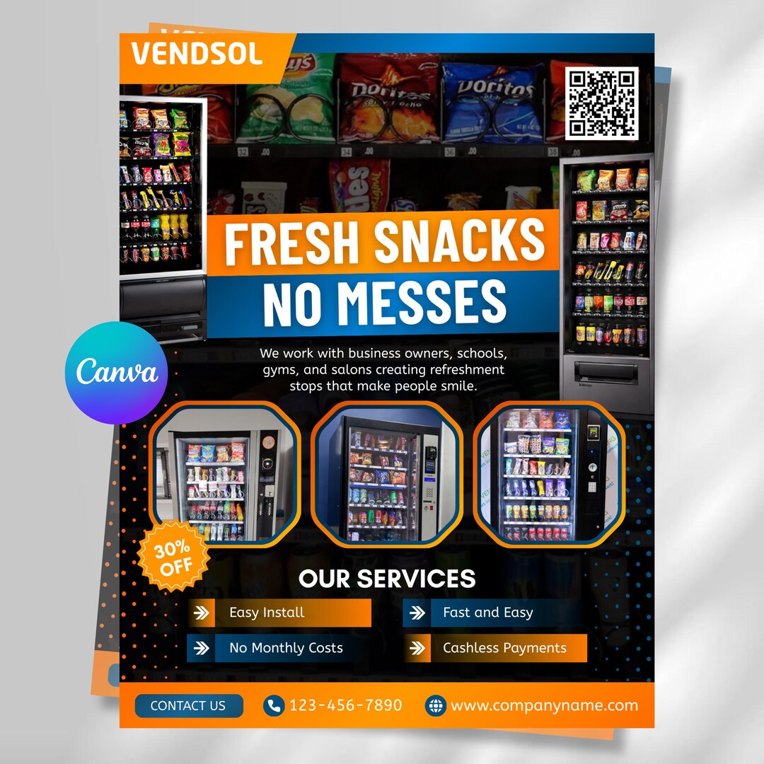 Vending Machine Pamplet Vending Machine Business Flyer, Printable Vending Services Brochure ...