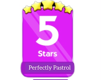Perfectly Pastrol Monopoly 5 Star Sticker Set 18/05