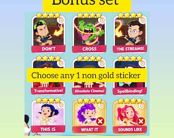 Monopoly Moving Moments Stickers (Bonus Set) Choose any 1 Sticker
