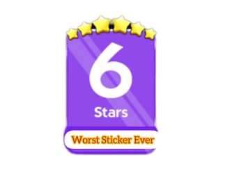Slechtste sticker ooit Monopoly 6 sterren