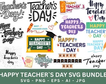 Teacher SVG Bundle: Appreciation, First Day of School, Cut Files (Digital Download)