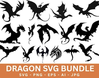 Dragon SVG Bundle: Fire Dragon, Witchcraft Designs (Commercial Use, Digital Download)