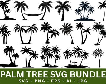 Palm Tree SVG Bundle: Beach Life Clipart (Digital Download)