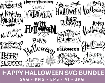 Happy Halloween SVG Bundle, Cricut & Silhouette Files (Digital Download)